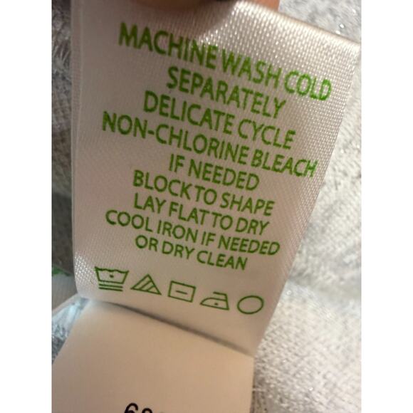 Lilly Pulitzer L Open Cardigan Sweater Silver Shimmer Holiday Party Festive - Picture 3 of 7